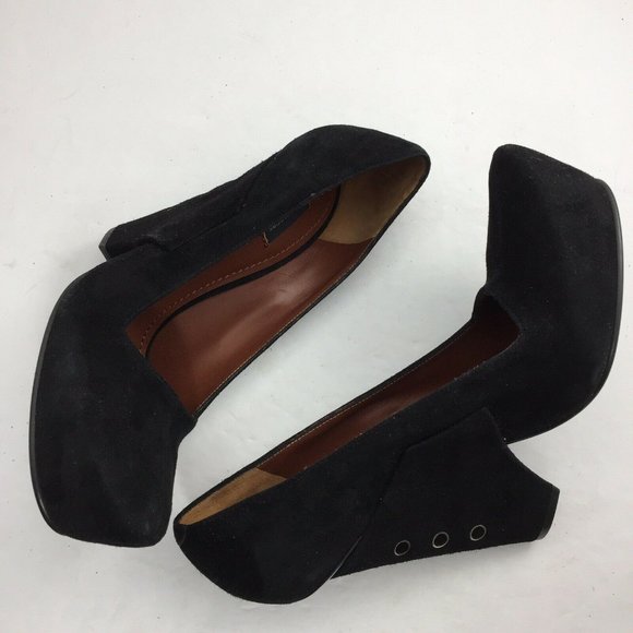 Marc Jacob Suede Block Women Black Heels Size 7 - Picture 5 of 8